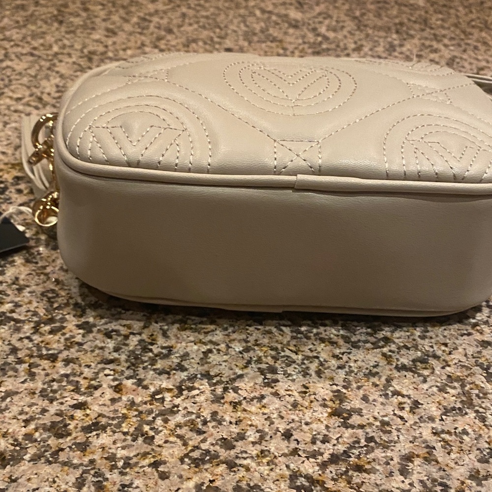 Valentino Orlandi Taupe Quilted Crossbody Bag with Tassel - Picture 4 of 6